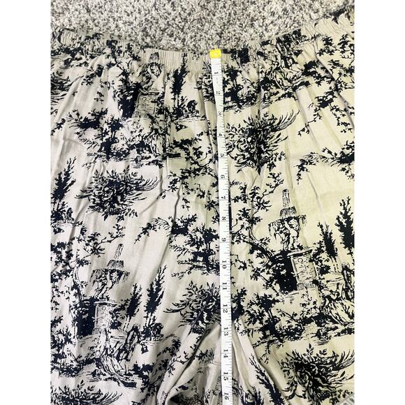 Country Wear Toile Pants 3X Linen Rayon Pull-On Cottagecore Coastal Grandma - Picture 5 of 8